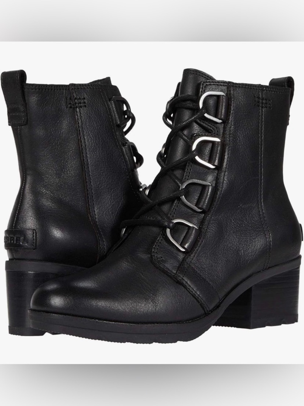 Sorel Cate Black Women's Lace-Up Ankle Boots | Bold Chic Urban | Size 7